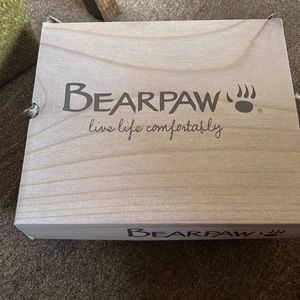 White shaggy Ankle BearPaw suede boots. Brand new, never worn